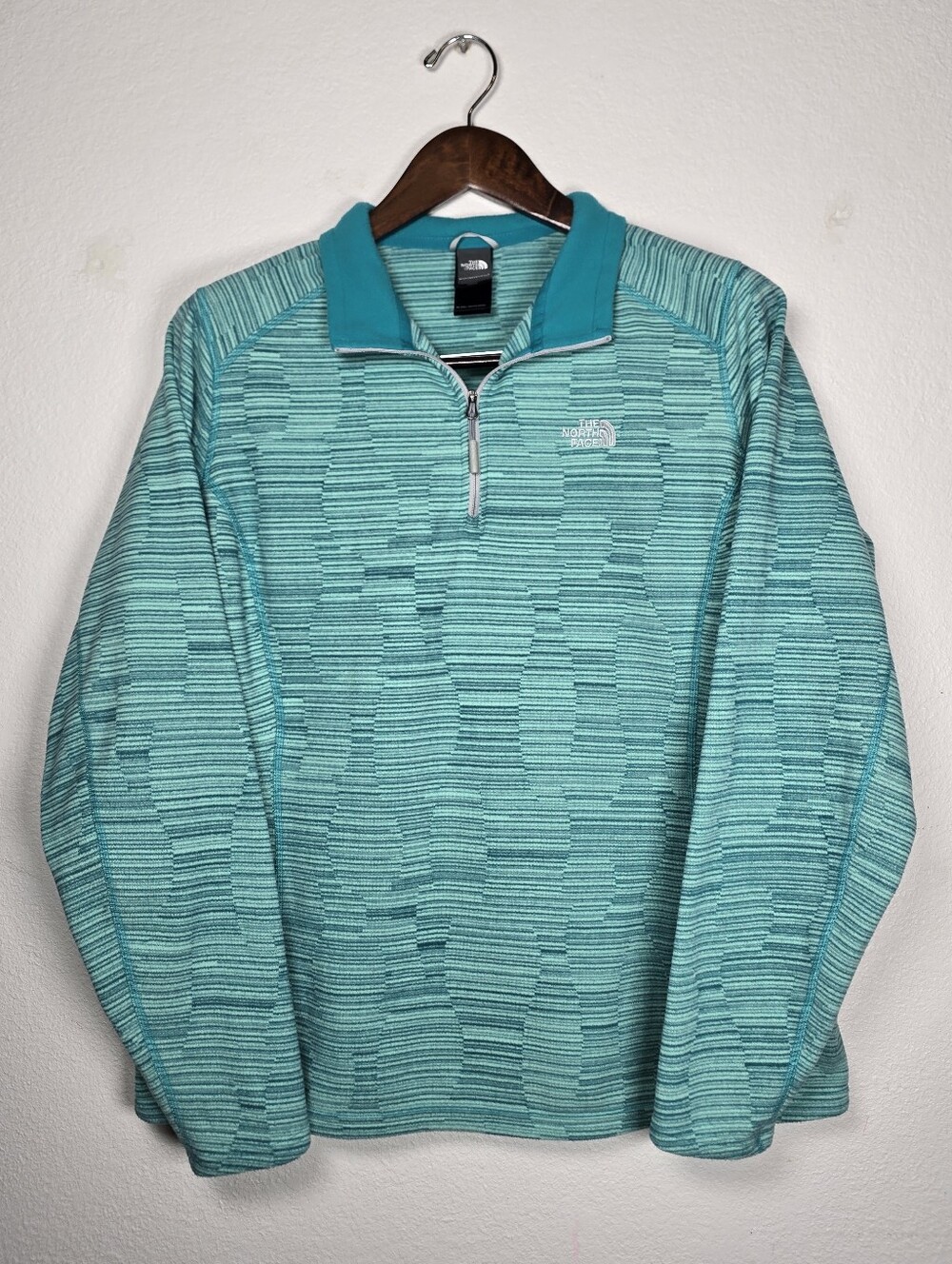 The North Face Crescent 1/4 Zip Sweater Fleece Pullover Mint Teal - Size XXL